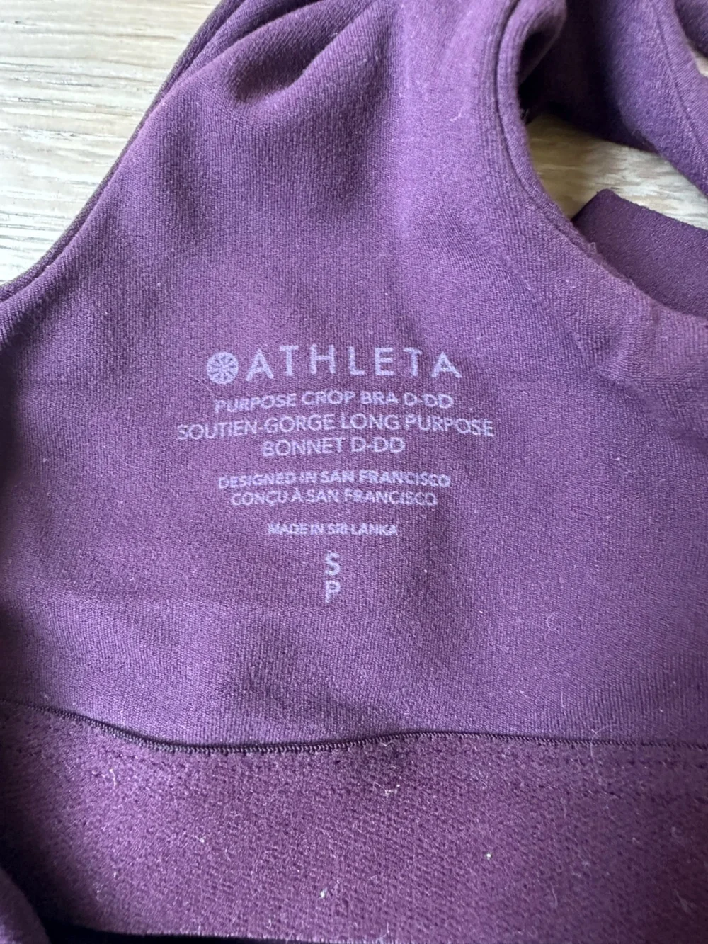 Athleta Purpose Crop Bra D-DD+ Bonnet Small